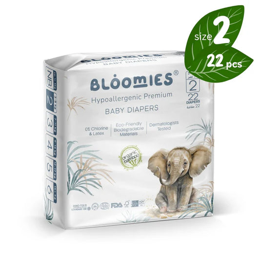 Bloomies Bamboo Baby Diapers - Size 2 (3-8kg)