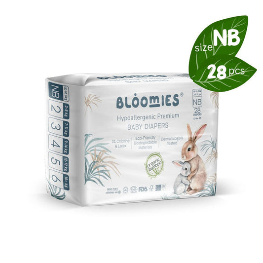 Bloomies Bamboo Baby Diapers for Newborns (28PCS)