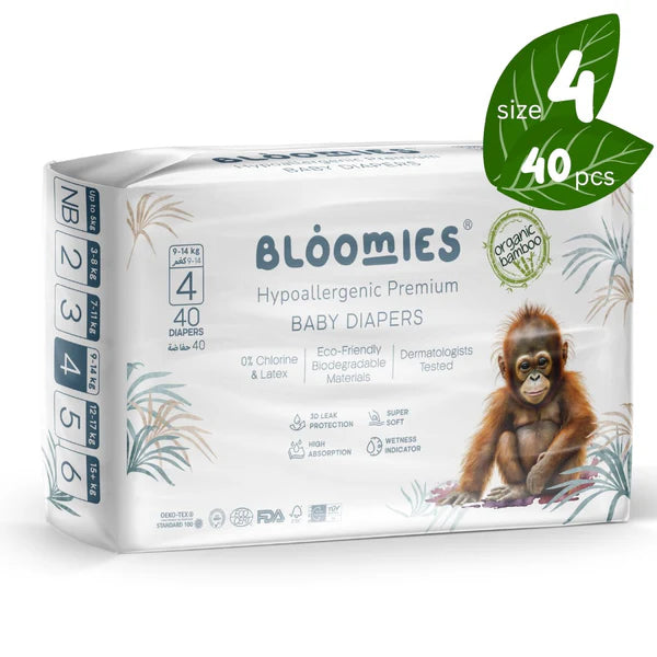 Bloomies Bamboo Baby Diapers - Size 4 (9-14kg)