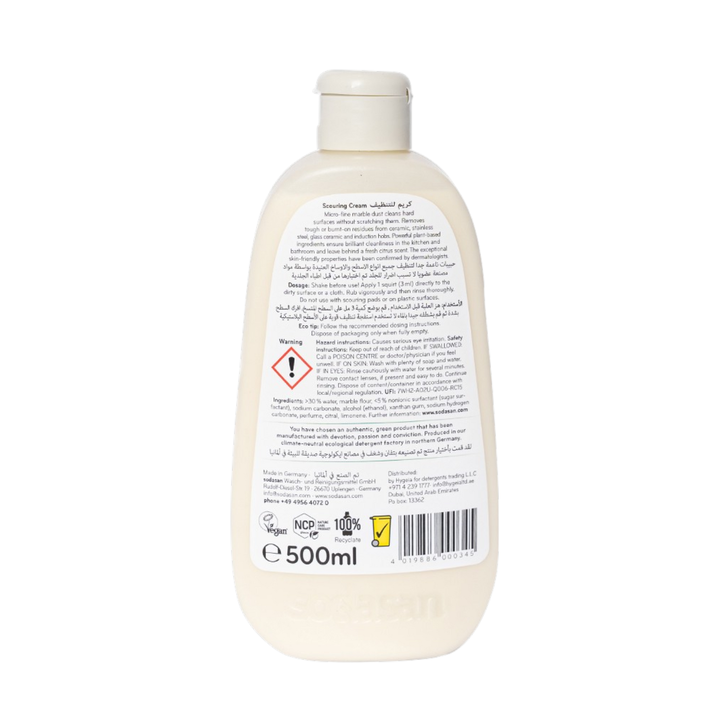 Sodasan 100% Natural Citrus Scouring Cream 500g