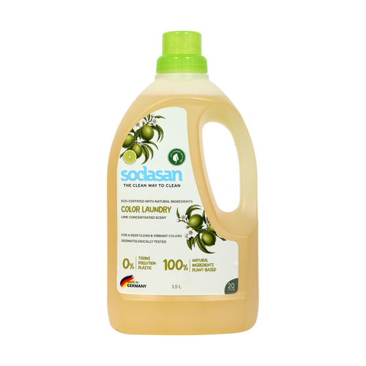 Sodasan 100% Natural Colour Laundry Liquid Lime 1.5Kg