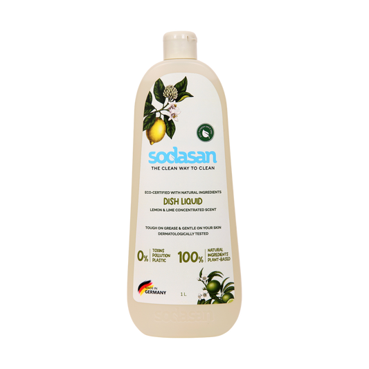 Sodasan 100% Natural Dish Liquid Lemon and Lime 1Kg