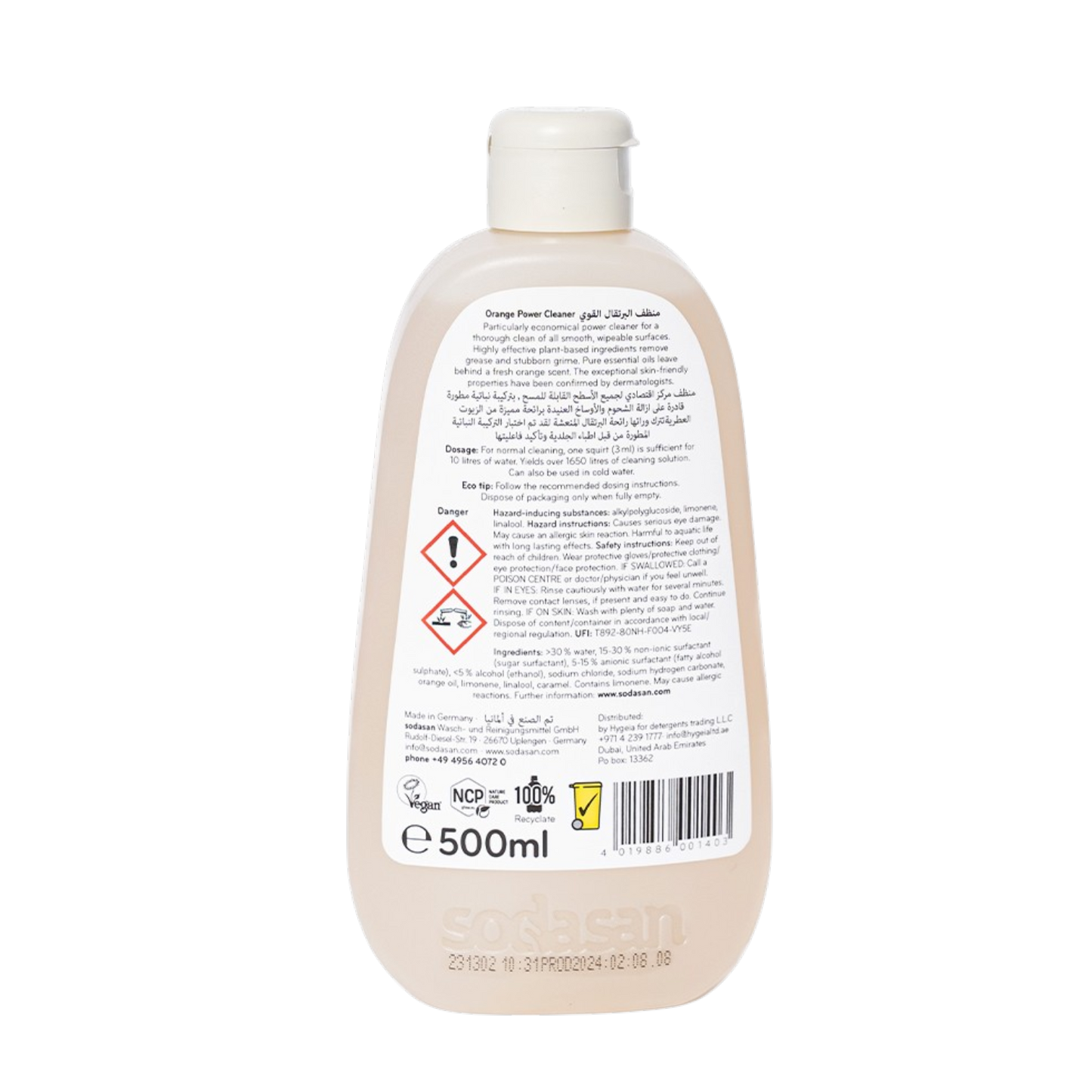 Sodasan 100% Natural Orange Power Cleaner 500g