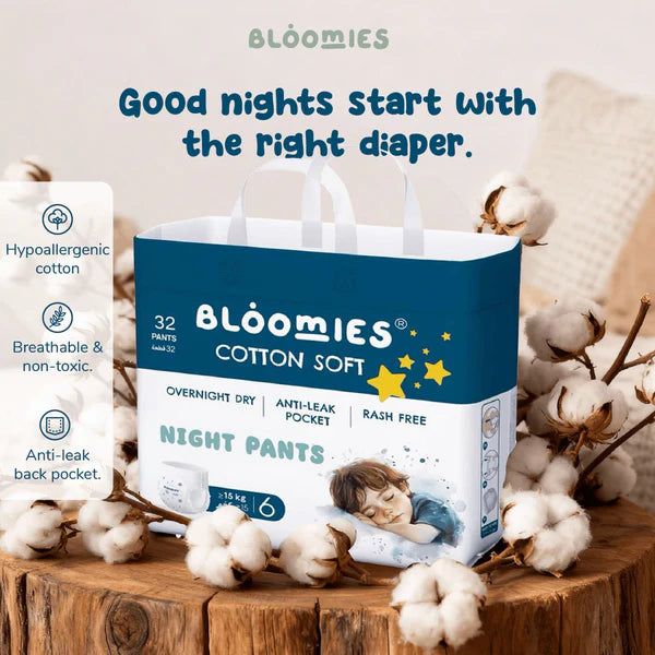 Bloomies Night Pants Size 6 - 32 pcs Cotton Soft