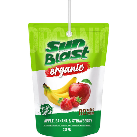 Sun Blast Organic Apple, Banana and StrawBerry 200ml
