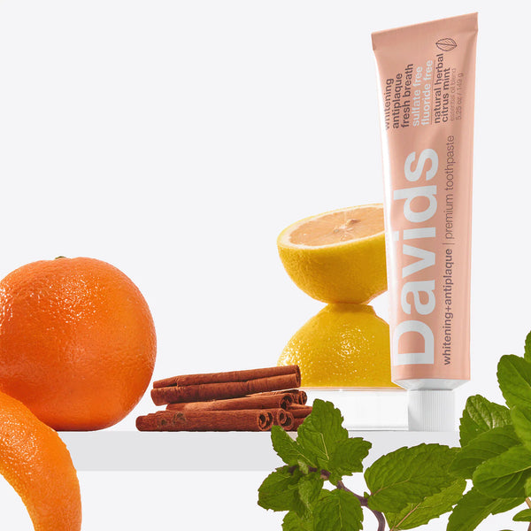 Davids Premium Toothpaste Whitening Antiplaque fresh breath / Natural Herbal Citrus Mint 149G