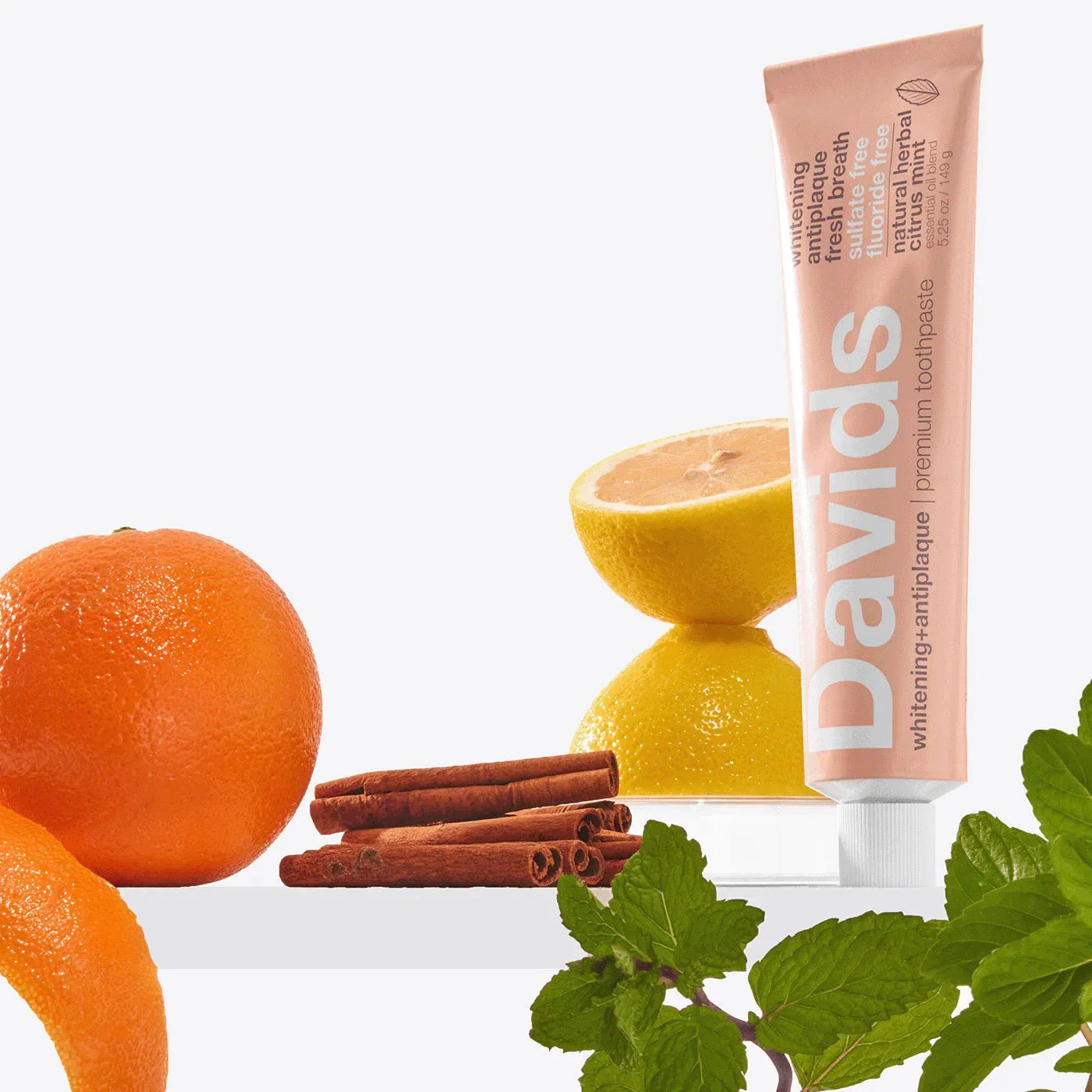 Davids Premium Toothpaste Whitening Antiplaque fresh breath / Natural Herbal Citrus Mint 149G