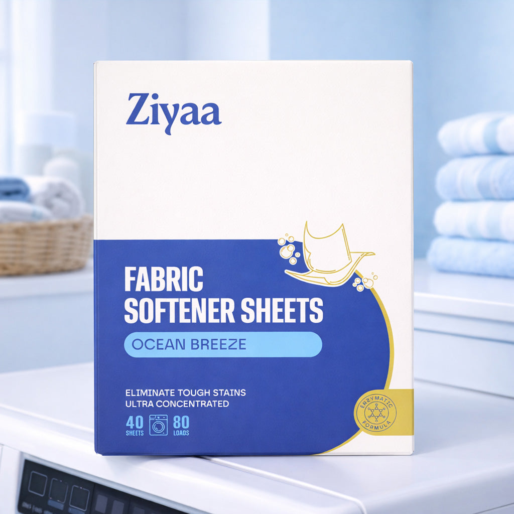Ziyaa Fabric Softener Sheets (Ocean Breeze) - 30pcs 60 Washes