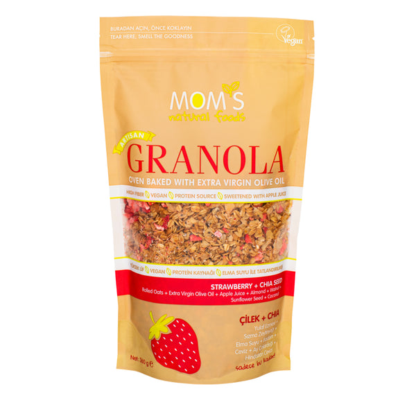 MOM'S NATURAL FOODS STRAWBERRY + CHIA SEED GRANOLA 360 G