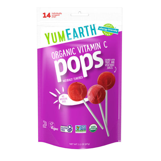 Yumearth Organic Pops No Artificial Dyes - Vitamin C - 14 pops 87g