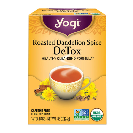 Yogi Tea Roasted Dandelion Spice Detox Healthy Cleansing Formula 16 Tea bags