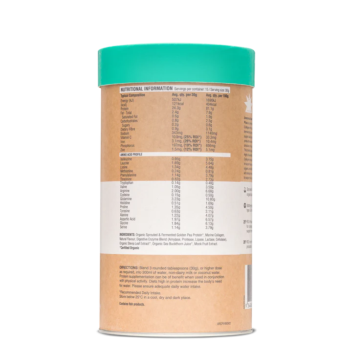 AMAZONIA Raw Protein Collagen Plus Vanilla Maple 450G