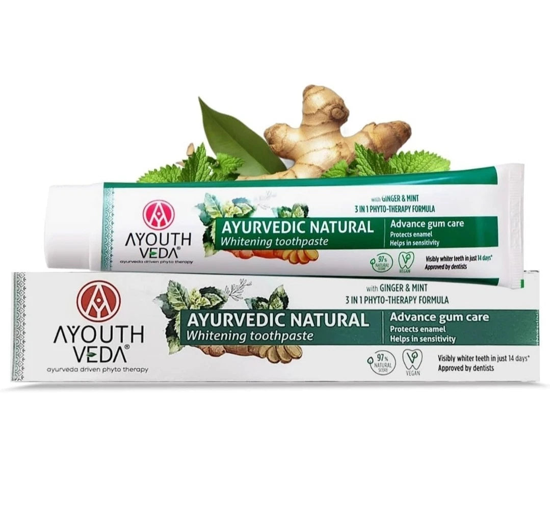 Ayouthveda Ayurvedic Natural Whitening Toothpaste Ginger & Mint 100g