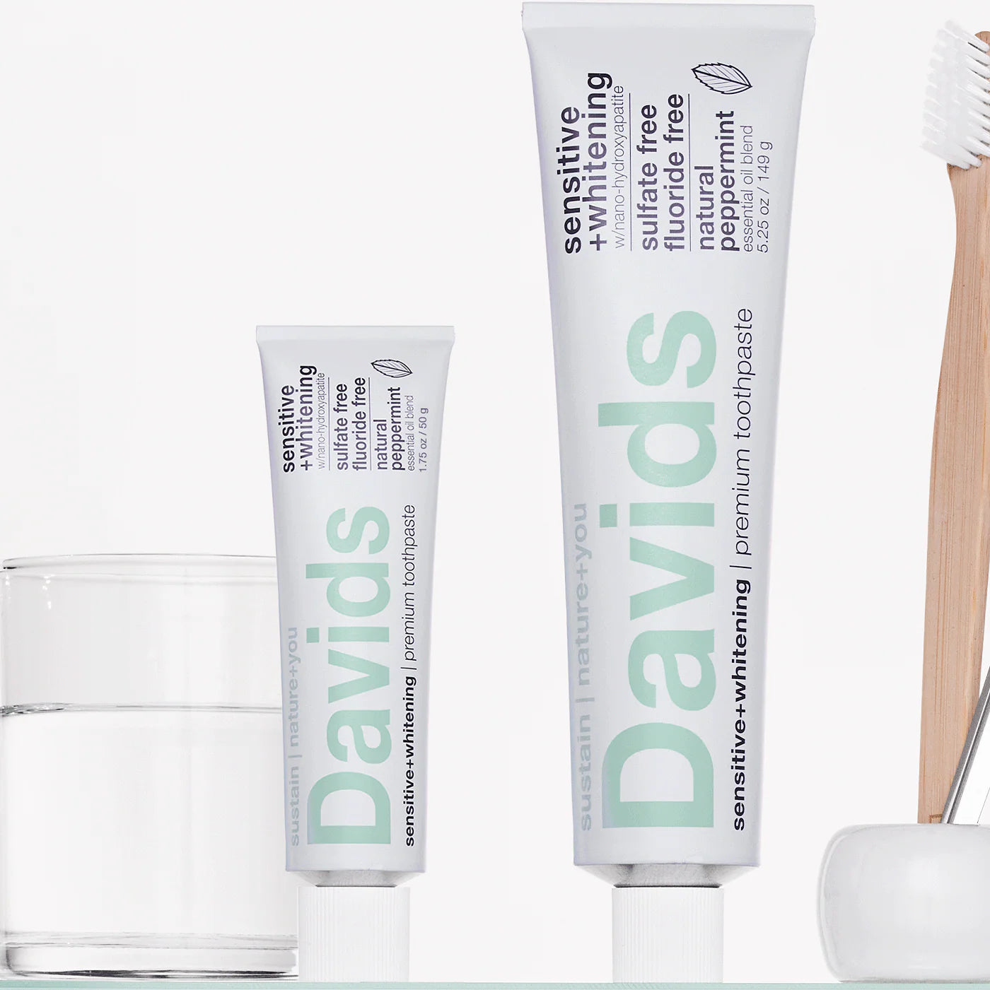 Davids Premium Toothpaste Sensitive Whitening Nano-Hydroxyapatite / Peppermint 50g