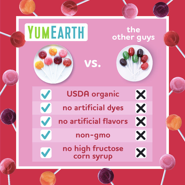 Yumearth Organic Pops No Artificial Dyes - Mixed Flavours 50 Pops 310G