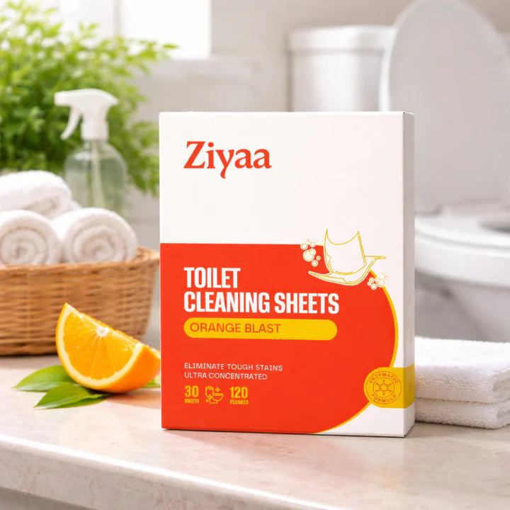 Ziyaa Toilet Cleaning Sheets (Orange Blast) - 15pcs 30 Washes