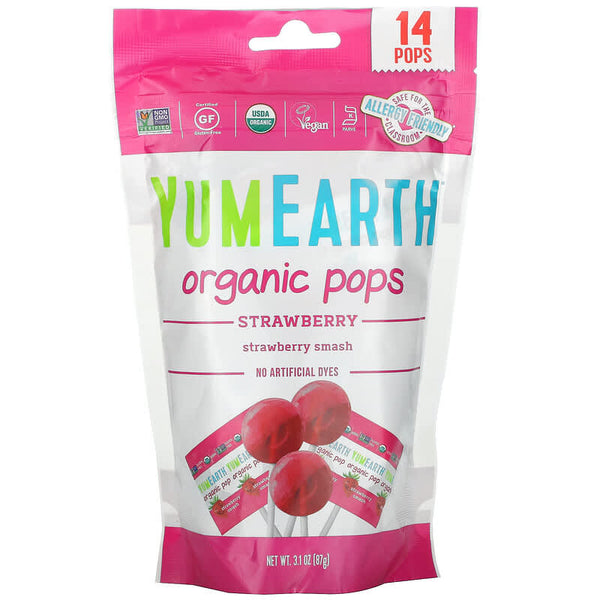 Yumearth Organic pops No Artificial - Strawberry - 14 pops