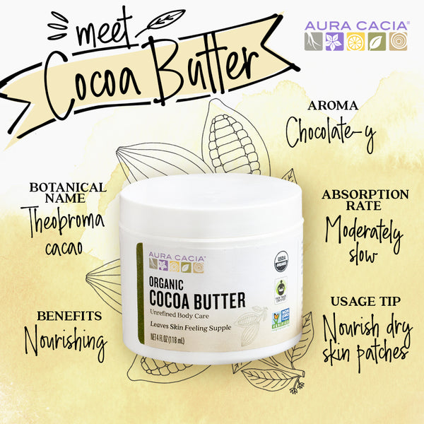 AuraCacia Nourishing Cocoa Butter 4 fl oz (118 ML)