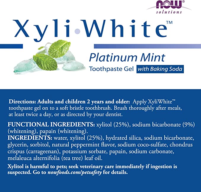 NOW Solutions Xyliwhite Platinum Mint Toothpaste Gel with Baking Soda 181G