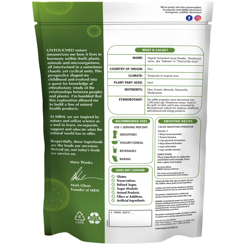Superfoods Organic Fermented Cacao Powder (240G)