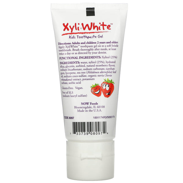 Now Xyli White Kids Toothpaste Gel Strawberry 85G