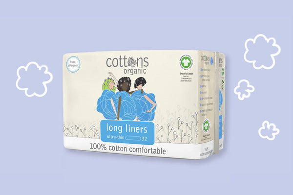 Cottons organic comfortable, Long liners, Ultra-Thin, 32 Liners