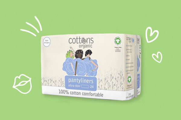 Cottons, 100% Natural Cotton Coversheet, Pantyliners, Ultra-Thin, 24 Liners