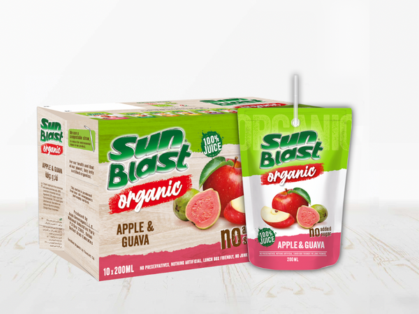 Sun Blast Organic Apple & Guava 10x200ml