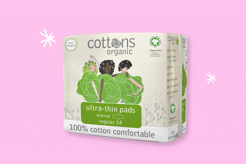 Cottons Organic Regular Ultra Thin Pads with Wings - 14 Pads