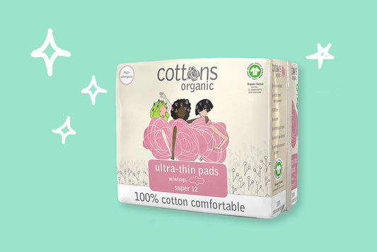 Cottons Organic Super Ultra-Thin Pads with Wings - 12 Pads