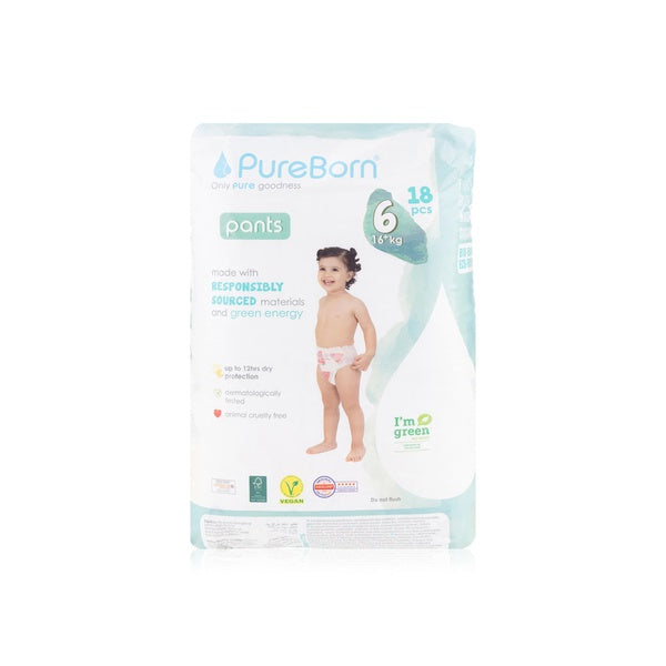 PureBorn Organic/Natural Bamboo Baby Disposable Size 6 Diapers/Nappy