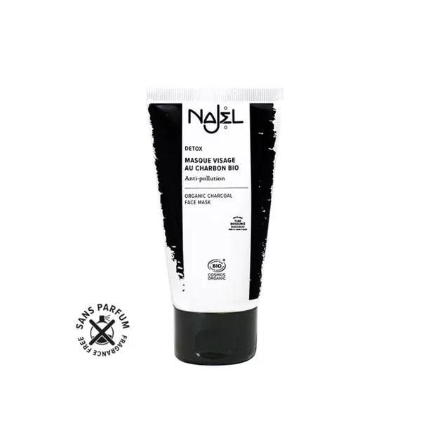 NAJEL ORG. CHARCOAL FACE MASK, 75ML